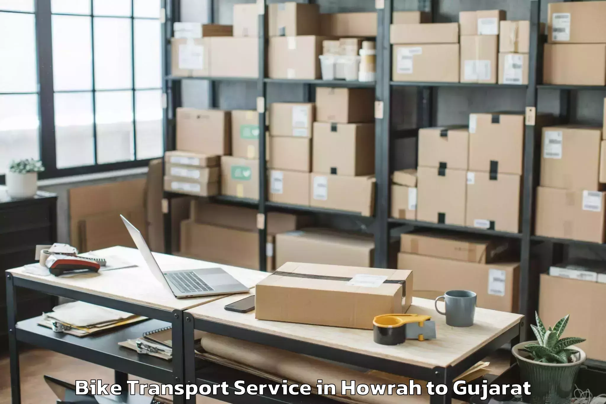 Professional Howrah to Gandevi Bike Transport